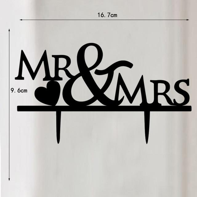 Cake Topper Wedding Acrylic Black - The Suggestion Store