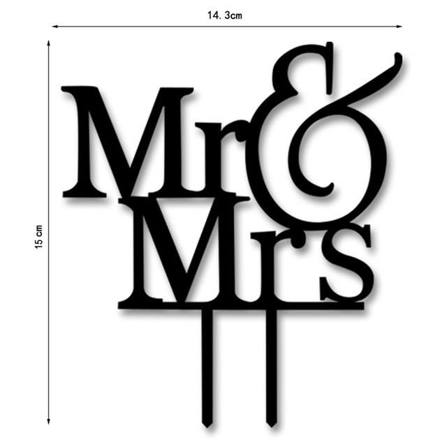 Cake Topper Wedding Acrylic Black - The Suggestion Store