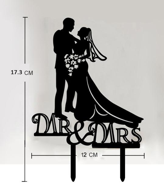 Cake Topper Wedding Acrylic Black - The Suggestion Store