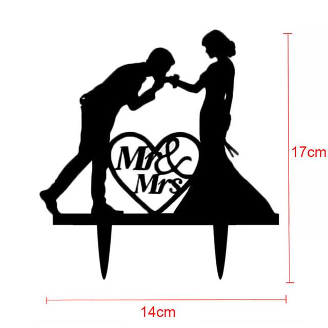 Cake Topper Wedding Acrylic Black - The Suggestion Store