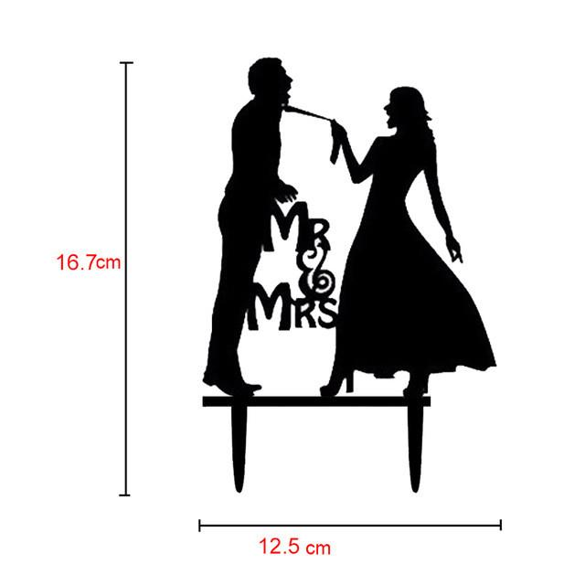 Cake Topper Wedding Acrylic Black - The Suggestion Store