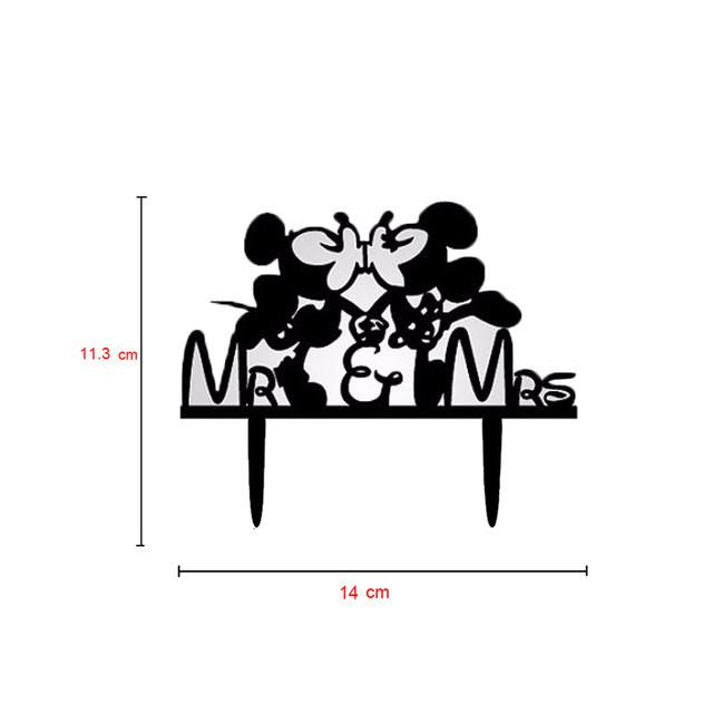 Cake Topper Wedding Acrylic Black - The Suggestion Store