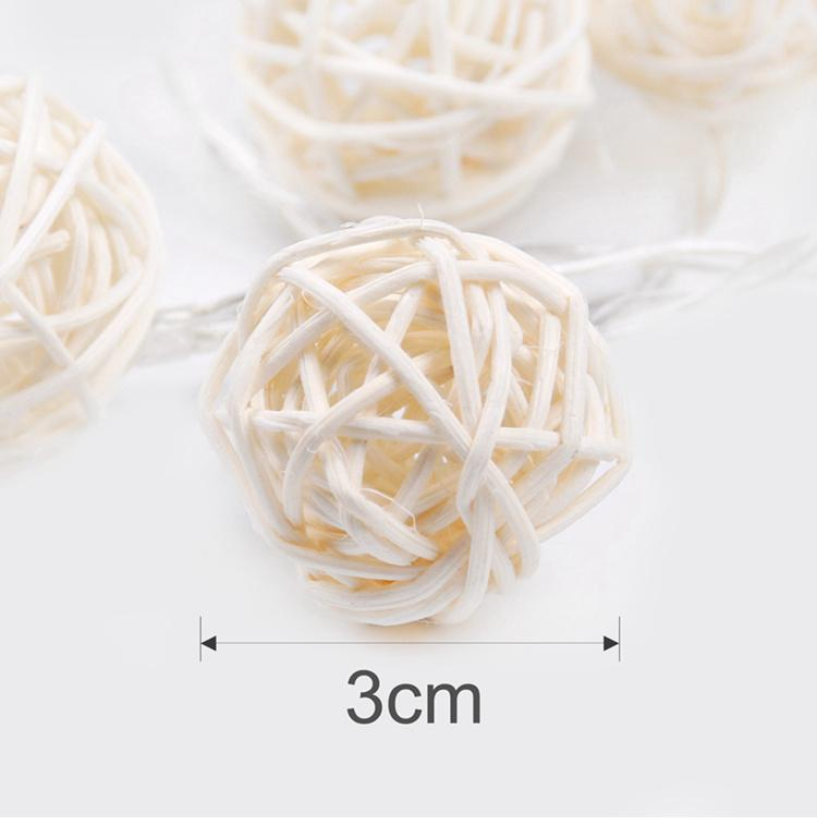 20 Rattan Ball Led String Fairy Lights Wedding Decor - The Suggestion Store