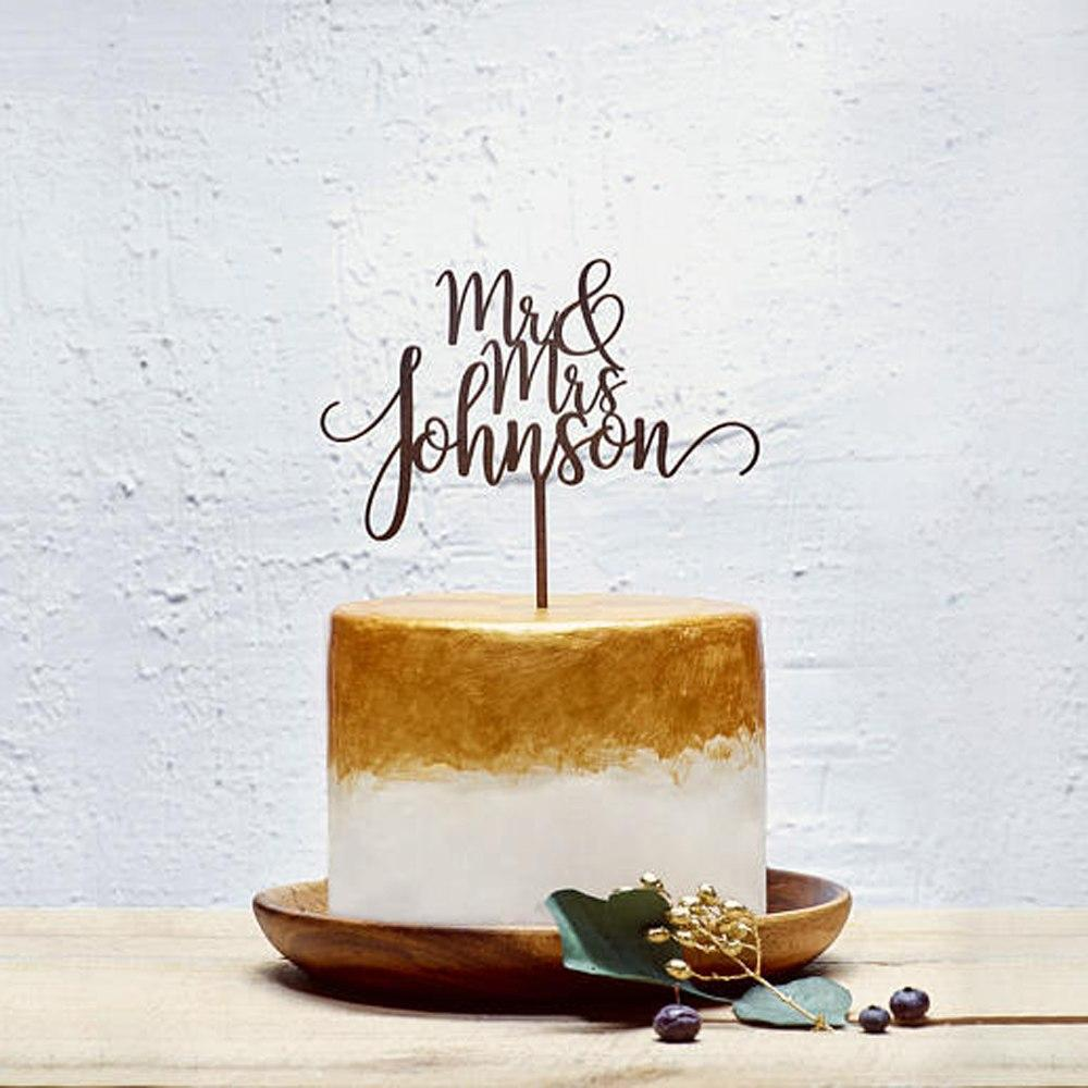 Cute Wedding Cake Topper MR MRS surname - The Suggestion Store
