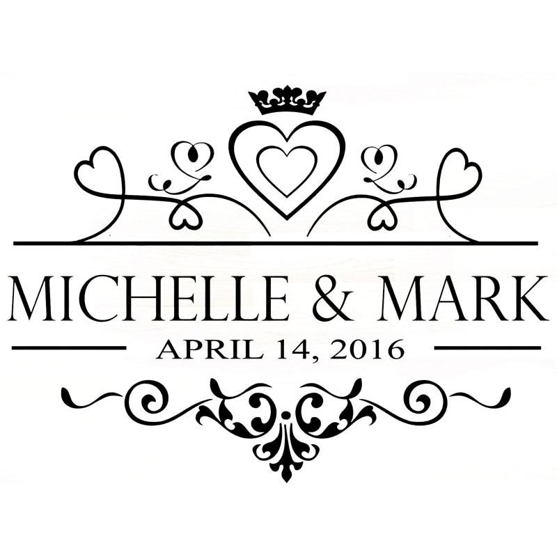 Wedding Floor Vinyl Sticker, Party Decor Custom Name & Date - The Suggestion Store