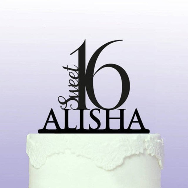 Sweet 16  Happy Birthday Cake Topper Personalized