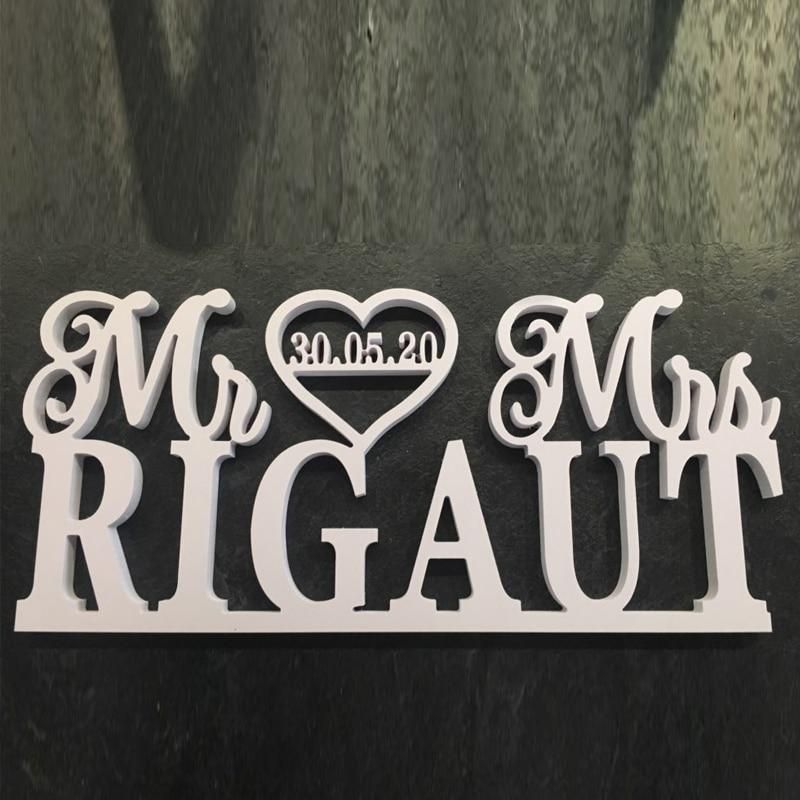 Wedding Centerpiece Decoration Custom MR & MRS And Date - The Suggestion Store