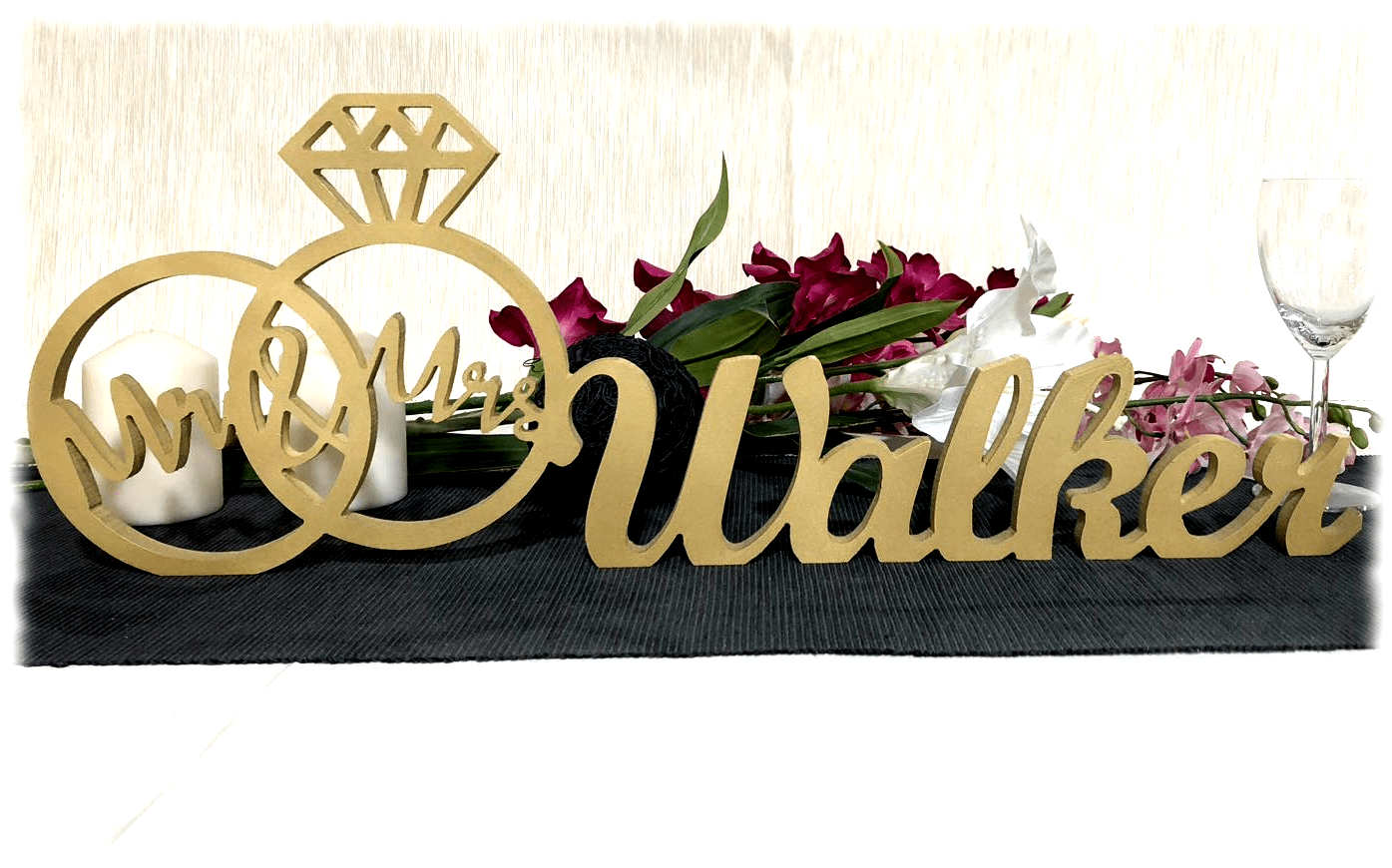 Wedding Centerpiece Decoration Custom MR & MRS Rings - The Suggestion Store