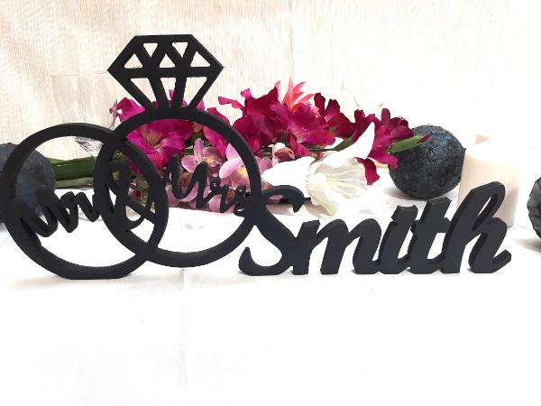 Wedding Centerpiece Decoration Custom MR & MRS Rings - The Suggestion Store