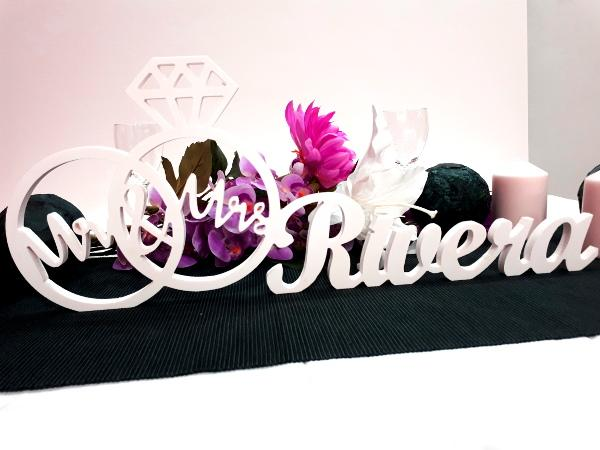 Wedding Centerpiece Decoration Custom MR & MRS Rings - The Suggestion Store